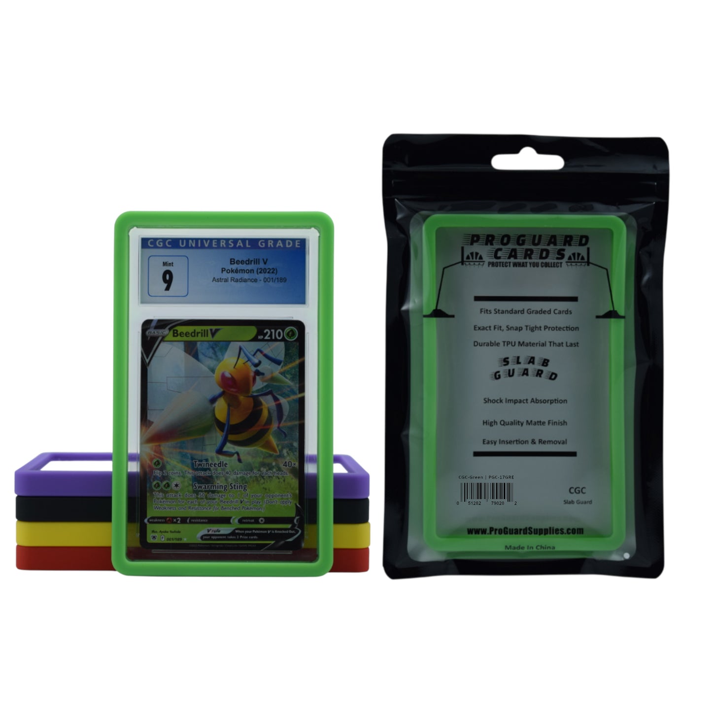 CGC Slab Guard for Standard Graded CGC Slabs 5 Color Options or Multicolor - Exact Fit, Matte Finish