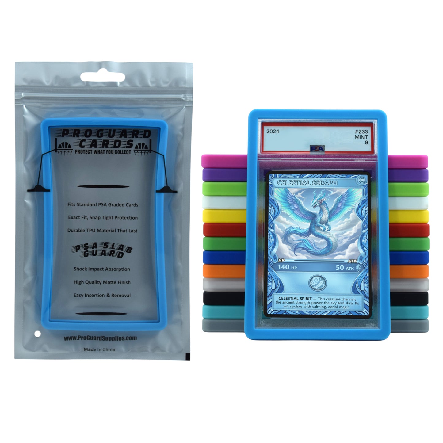 PSA Slab Guard for Standard Graded PSA Slabs 14 Colors - Exact Fit, Matte Finish