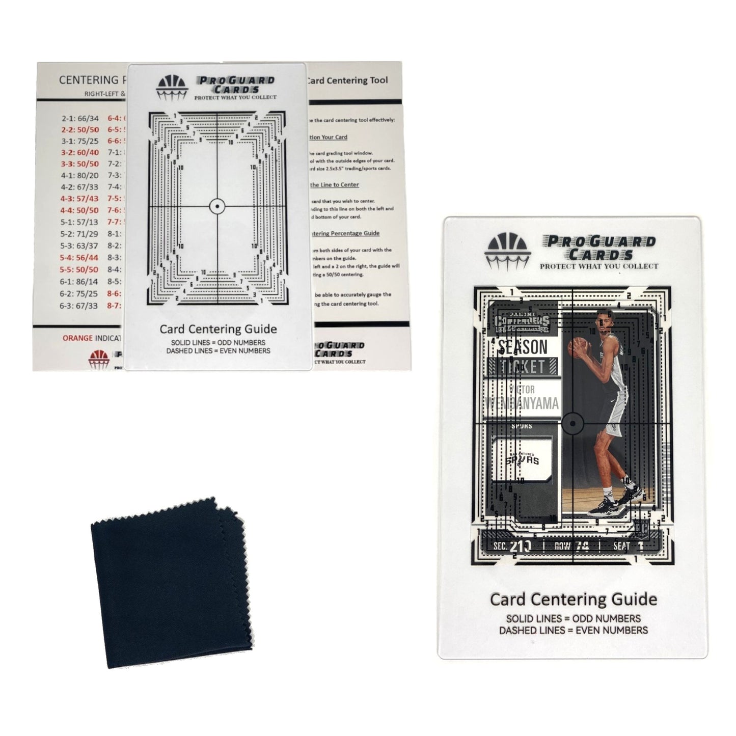 Grading Tool - Centering Tool Kit for Grading Sports Cards & Trading Cards Measuring 2.5x3.5in