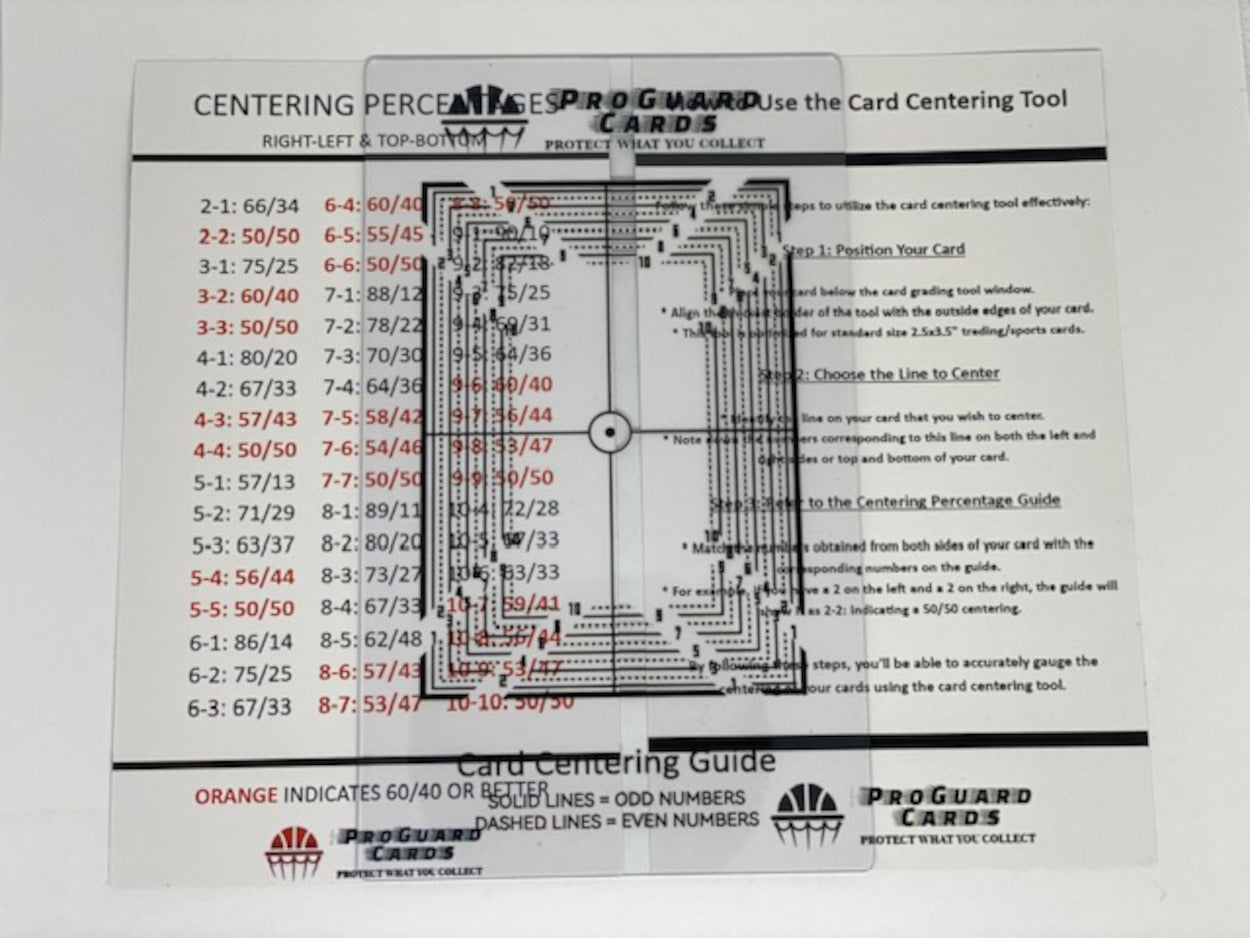 Grading Tool - Centering Tool Kit for Grading Sports Cards & Trading Cards Measuring 2.5x3.5in